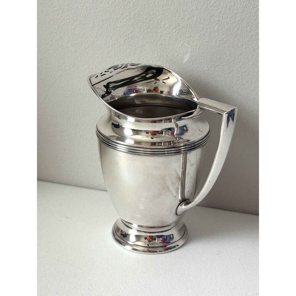 Vintage Wm. Rogers #817 Silver Plated Beverage Water Pitcher with Ice Guard